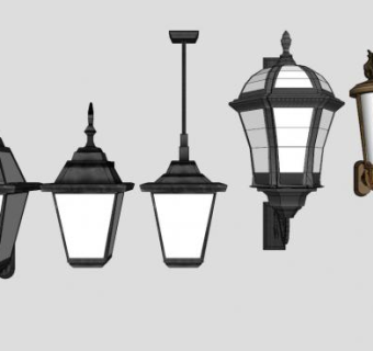 室外墙灯路边壁灯SU模型下载_sketchup草图大师SKP模型