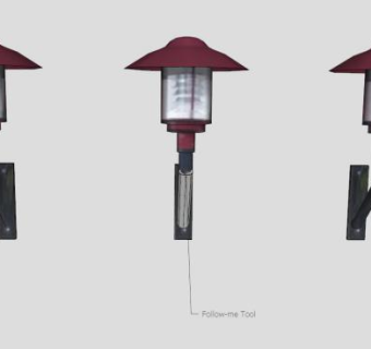 建造灯笼壁灯SU模型下载_sketchup草图大师SKP模型