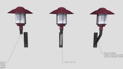 建造灯笼壁灯SU模型下载_sketchup草图大师SKP模型