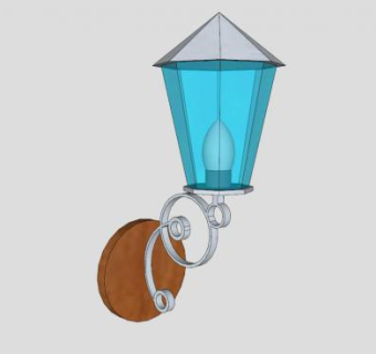 铁艺路灯户外灯SU模型下载_sketchup草图大师SKP模型