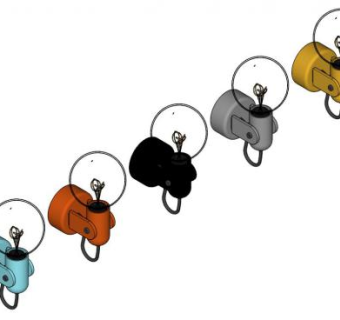 彩色壁灯SU模型下载_sketchup草图大师SKP模型