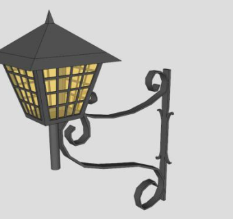 仿古壁灯SU模型下载_sketchup草图大师SKP模型