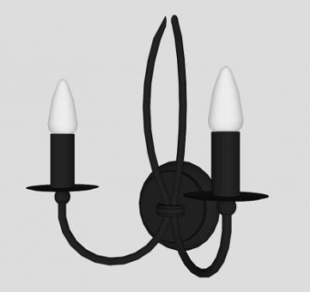 简欧黑色壁灯SU模型下载_sketchup草图大师SKP模型