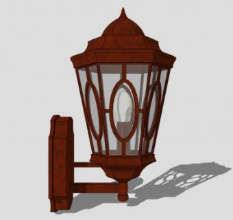 中式室外壁灯SU模型下载_sketchup草图大师SKP模型