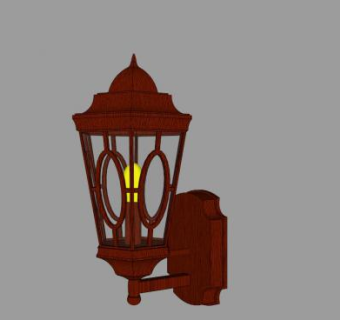 中式实木壁灯SU模型下载_sketchup草图大师SKP模型