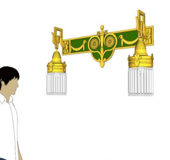 装饰艺术壁灯SU模型下载_sketchup草图大师SKP模型