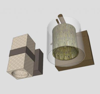 复古壁灯卧室灯SU模型下载_sketchup草图大师SKP模型