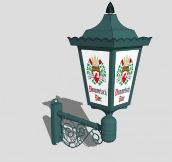 中式壁装式灯具SU模型下载_sketchup草图大师SKP模型