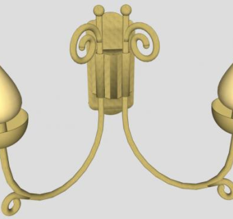 简欧双头壁灯SU模型下载_sketchup草图大师SKP模型
