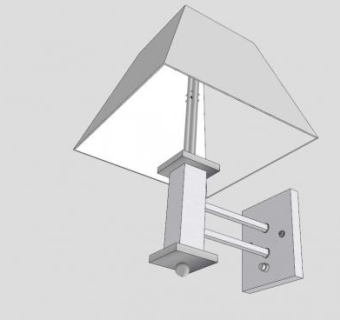 现代白色床头壁灯SU模型下载_sketchup草图大师SKP模型