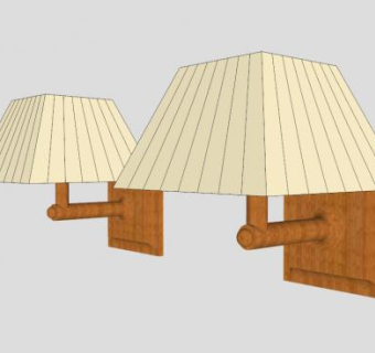 实木墙壁灯SU模型下载_sketchup草图大师SKP模型
