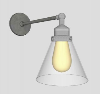 现代走道阳台壁灯SU模型下载_sketchup草图大师SKP模型