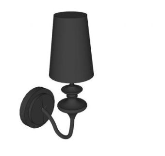 莱拉黑色壁灯灯具SU模型下载_sketchup草图大师SKP模型