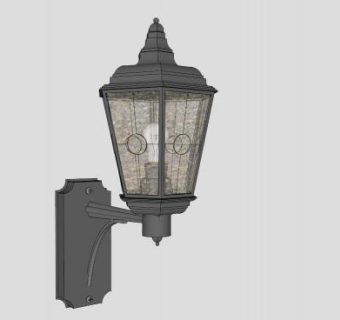 现代仿古铁艺壁灯SU模型下载_sketchup草图大师SKP模型