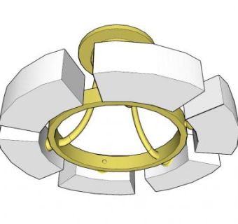 花型客厅灯具顶灯SU模型下载_sketchup草图大师SKP模型