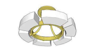 花型客厅灯具顶灯SU模型下载_sketchup草图大师SKP模型