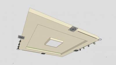 方形天花板灯具SU模型下载_sketchup草图大师SKP模型