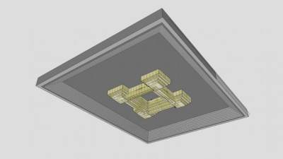 方形天花板吸顶灯SU模型下载_sketchup草图大师SKP模型