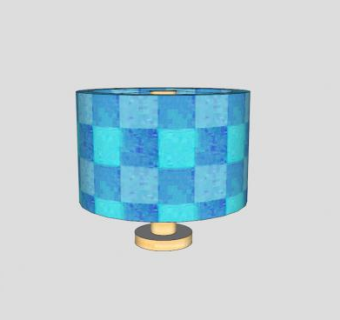 蓝绿亚克力台灯SU模型下载_sketchup草图大师SKP模型