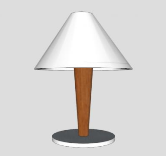 不锈钢实木台灯SU模型下载_sketchup草图大师SKP模型