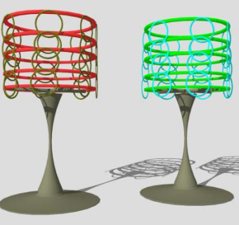 铁艺夜总会台灯SU模型下载_sketchup草图大师SKP模型