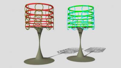铁艺夜总会台灯SU模型下载_sketchup草图大师SKP模型