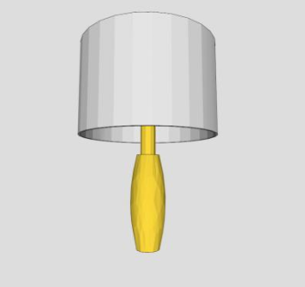 现代亚克力黄色台灯SU模型下载_sketchup草图大师SKP模型