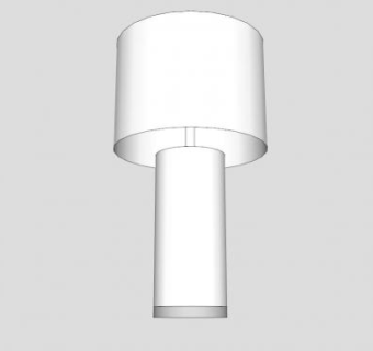 白色不透明玻璃台灯SU模型下载_sketchup草图大师SKP模型
