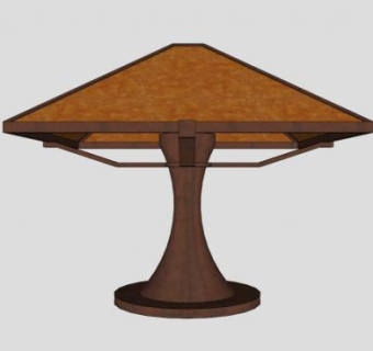 工匠台灯实木灯具SU模型下载_sketchup草图大师SKP模型