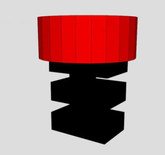 现代红黑台灯SU模型下载_sketchup草图大师SKP模型