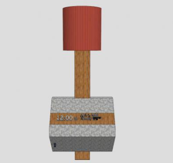 锤灯时钟床头台灯SU模型下载_sketchup草图大师SKP模型