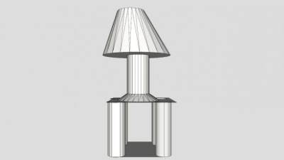 现代白色仿古台灯SU模型下载_sketchup草图大师SKP模型