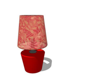 莫德红色台灯SU模型下载_sketchup草图大师SKP模型