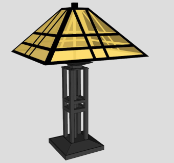 仿古台灯SU模型下载_sketchup草图大师SKP模型