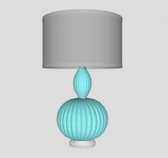 蓝色螺旋台灯SU模型下载_sketchup草图大师SKP模型