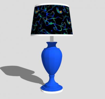 霓虹灯蓝色台灯SU模型下载_sketchup草图大师SKP模型