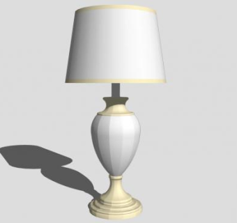欧式金白色台灯SU模型下载_sketchup草图大师SKP模型