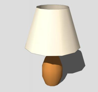 现代实木台灯SU模型下载_sketchup草图大师SKP模型