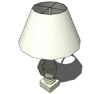 传统台灯SU模型下载_sketchup草图大师SKP模型