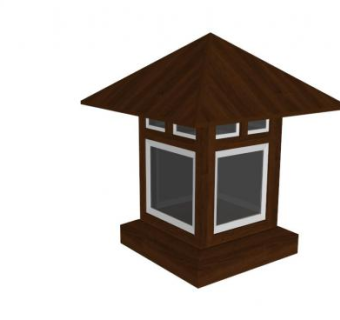 任务型实木台灯SU模型下载_sketchup草图大师SKP模型