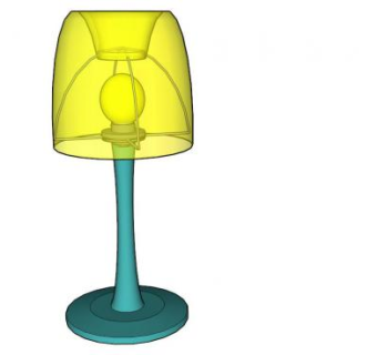 玻现代璃台灯SU模型下载_sketchup草图大师SKP模型