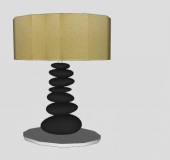 乡村椭圆形台灯SU模型下载_sketchup草图大师SKP模型