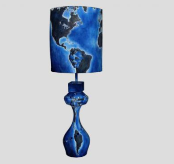 地球地图台灯SU模型下载_sketchup草图大师SKP模型