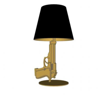 床头黑台灯SU模型下载_sketchup草图大师SKP模型