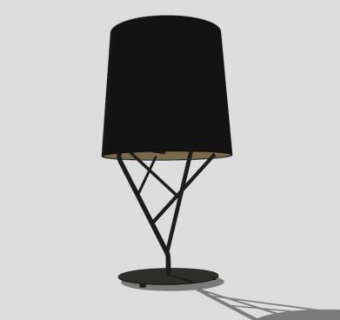 现代黑色床头台灯SU模型下载_sketchup草图大师SKP模型