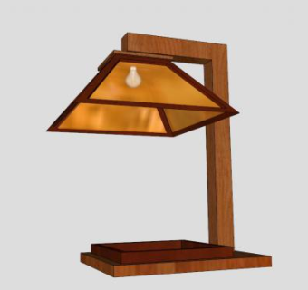 木艺台灯SU模型下载_sketchup草图大师SKP模型