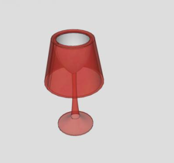 红色亚克力台灯SU模型下载_sketchup草图大师SKP模型