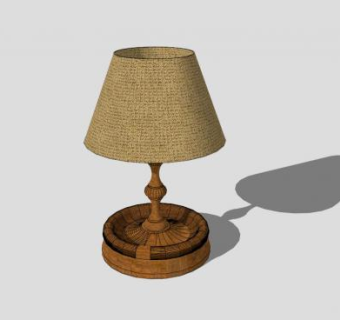 仿古树脂台灯SU模型下载_sketchup草图大师SKP模型