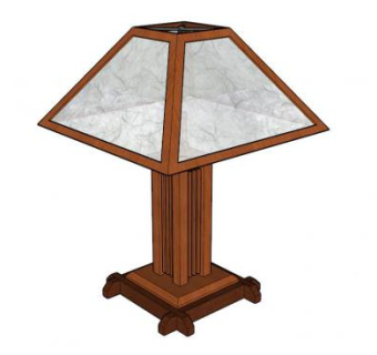 实木纸帘台灯SU模型下载_sketchup草图大师SKP模型