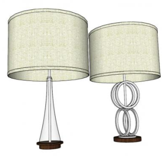 现代树脂台灯SU模型下载_sketchup草图大师SKP模型